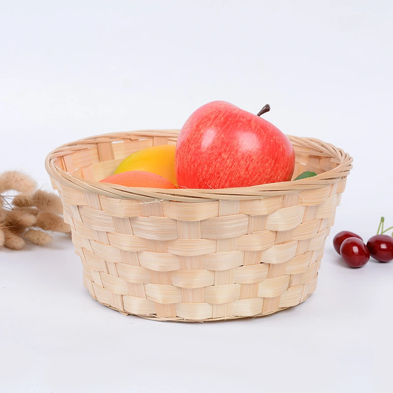 4pcs Countertop Fruit Basket Woven Bamboo Fruit Snack Bread Basket Food Serving Snack Bowl