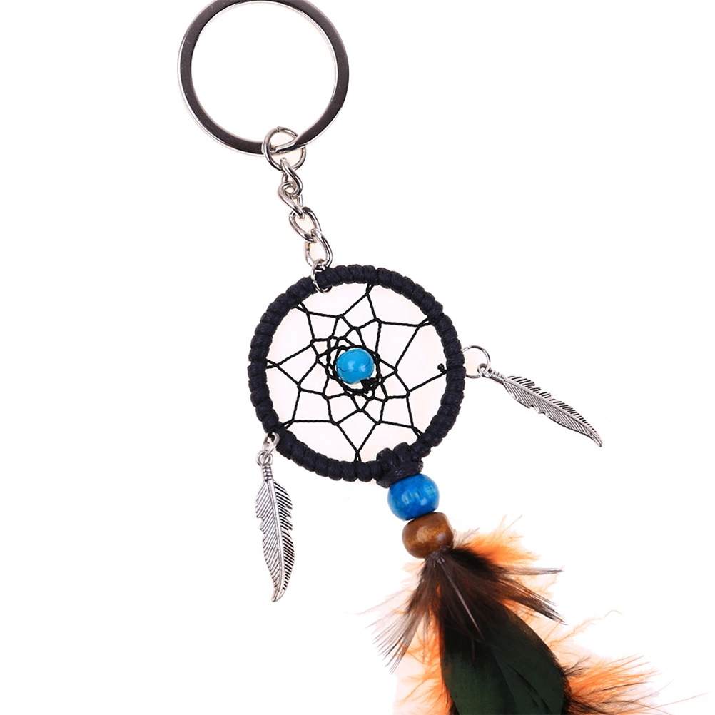 Handmade Dream Catcher Beaded Feather Dreamcatcher Circular Net Car Rear View Mirror Pendant Charm Home Accessories(BZ814)