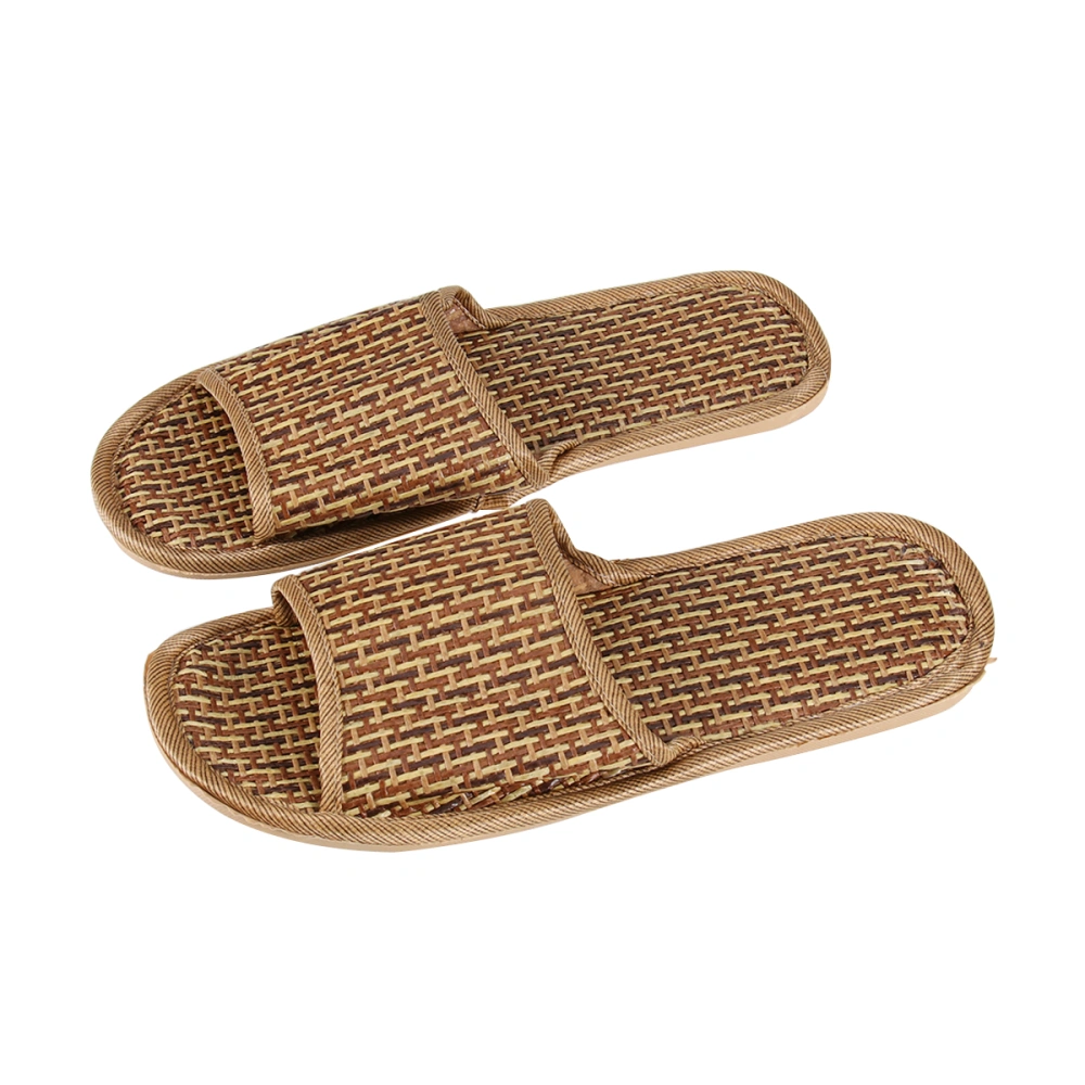 Bamboo Straw Slippers Open-Toe Flop House on Bath Spa Summer Sandal Lightweight Slides Shoes for Women Men  (44/45)