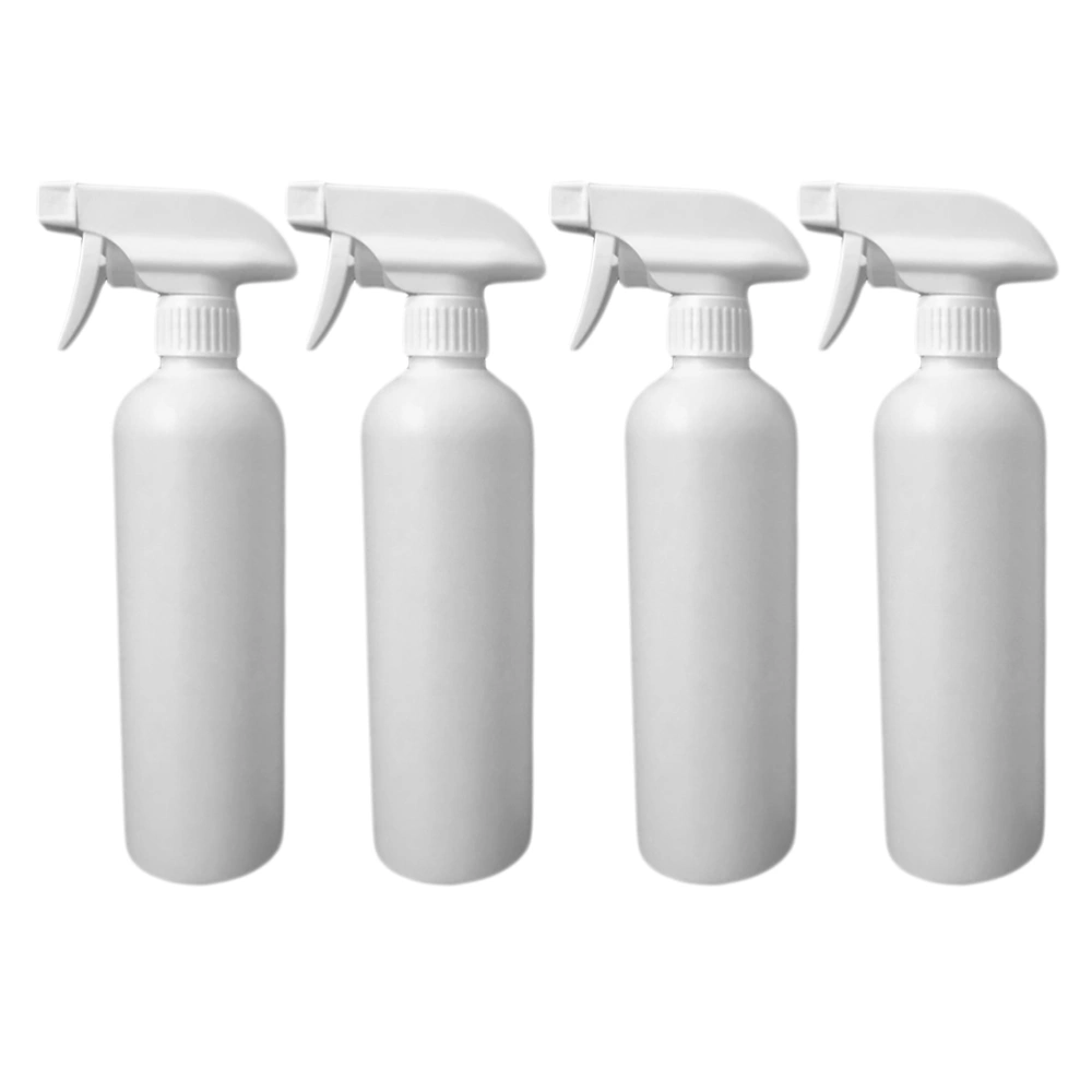 4pcs 500ml Plastic Spray Bottles Empty Portable Dispenser Bottle Large Bottles for Car Cleaning Watering Flowers (White)