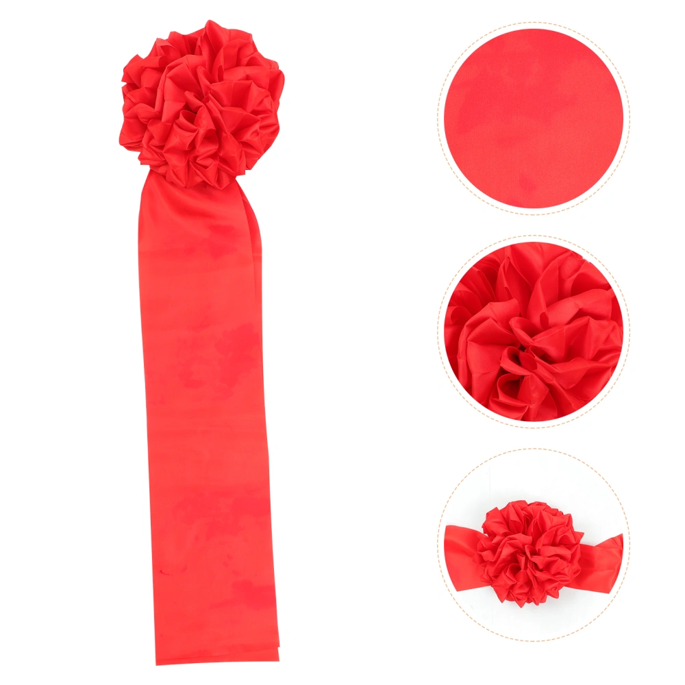 Awards Ceremony Red Cloth Flower Ball Opening Hydrangea Flower with Ribbon