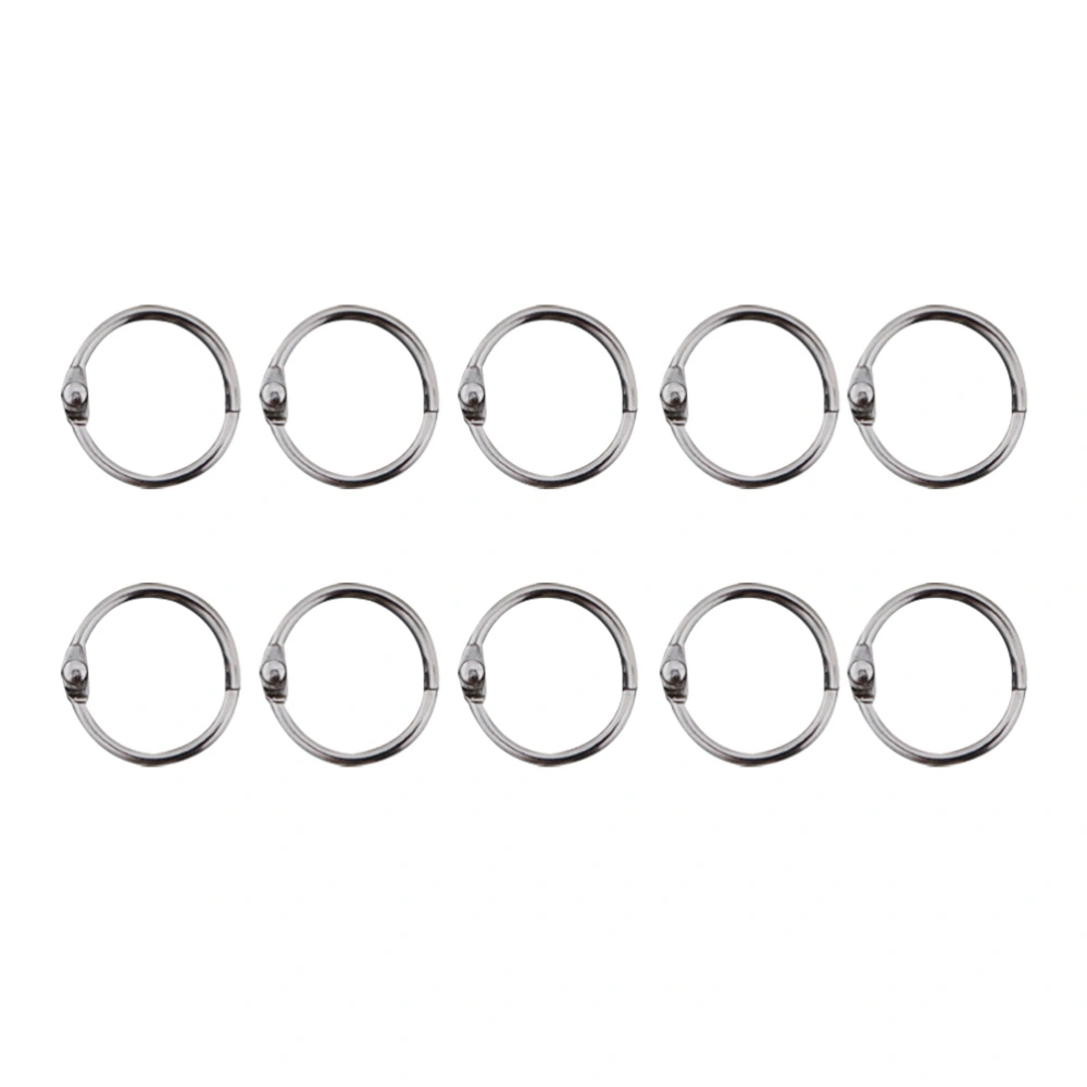 50pcs 20MM DIY Photo Album Loose-leaf Book Circle Key Ring Photo Album Buckle Snap Ring Binding Meatl Circle(Silver)