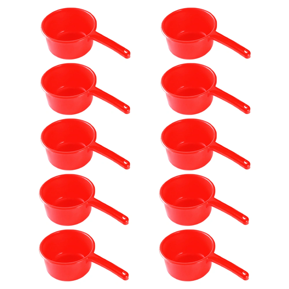 10Pcs Household Water Ladle Garden Plastic Watering Ladle Long Handle Water Scoop