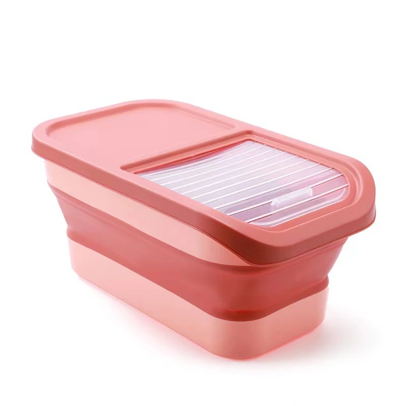 Household Rice Container Multi-functional Pet Food Storage Holder Sliding Lid Type Grain Box