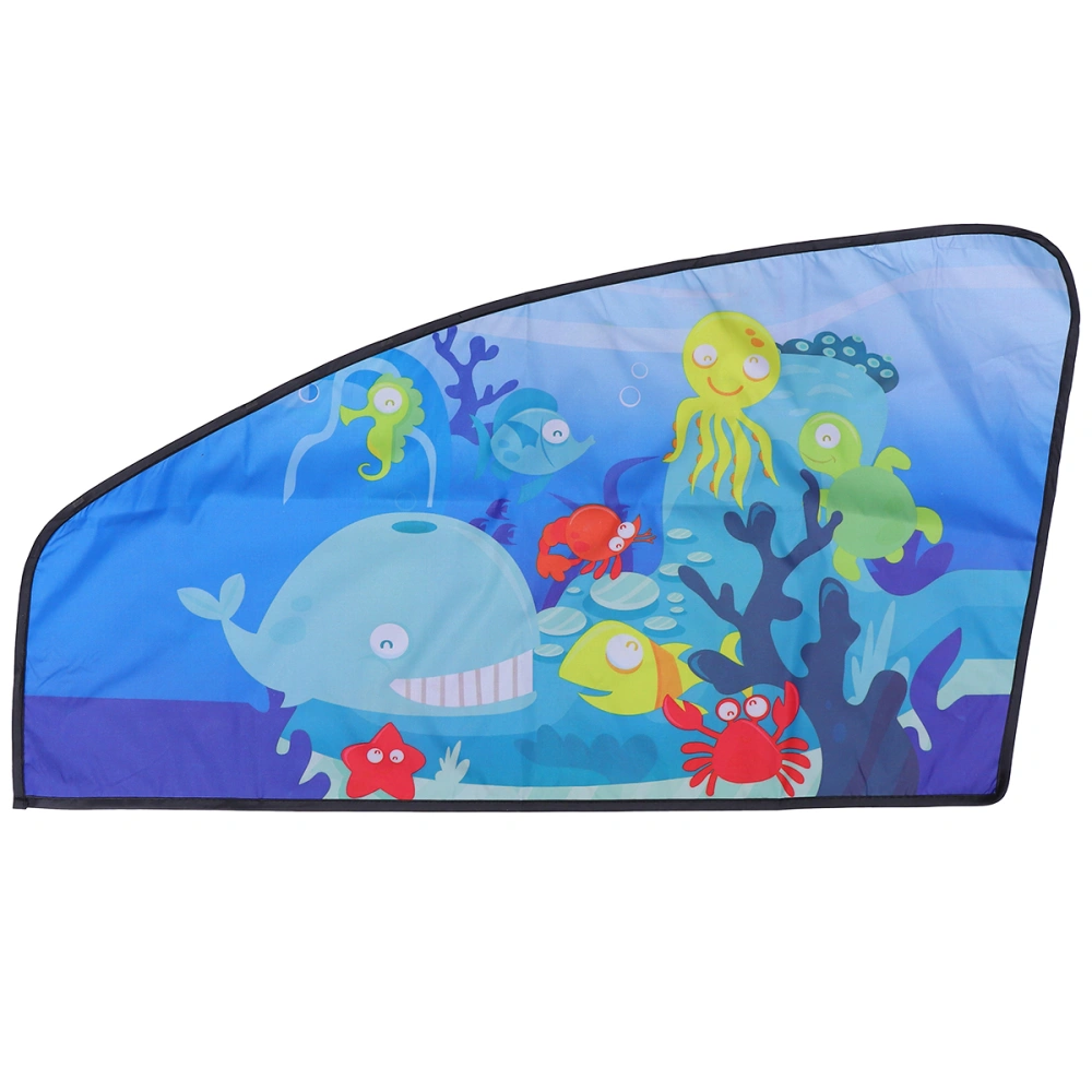 Kids Underwater World Car Curtain Cartoon Window Sunshade Summer Car Window Shade Sun Visor (Passenger Seat)