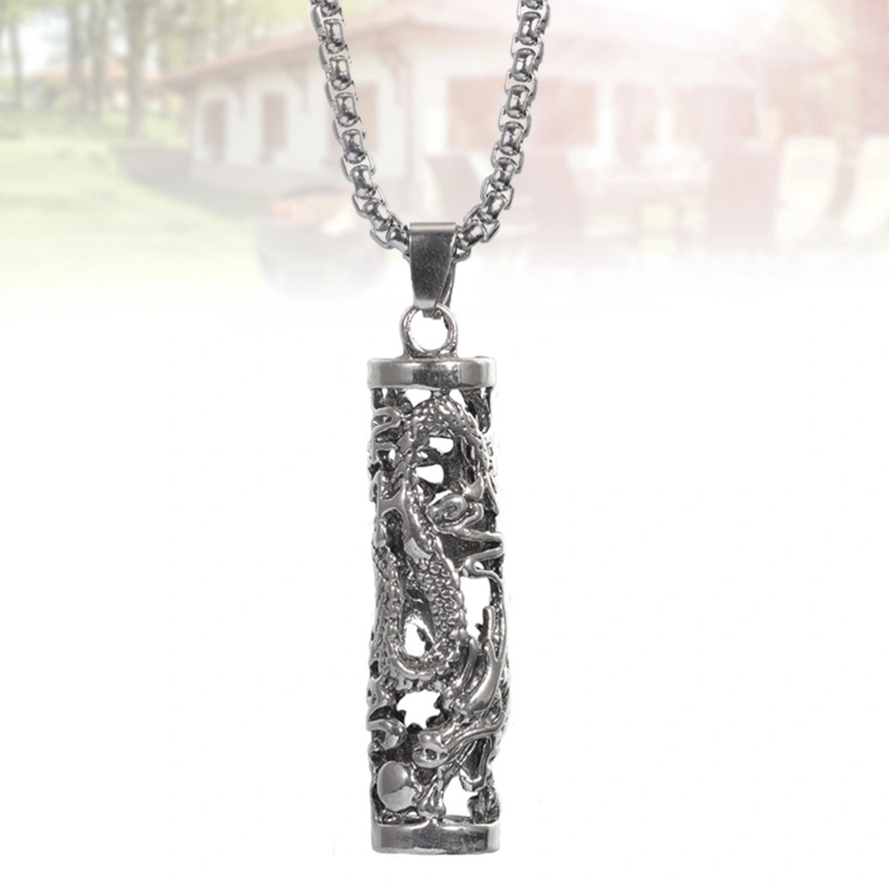 Vintage Cylinder Charm Neck Chain Hip-pop Gothic Sweater Chain Pendant Necklace for Men