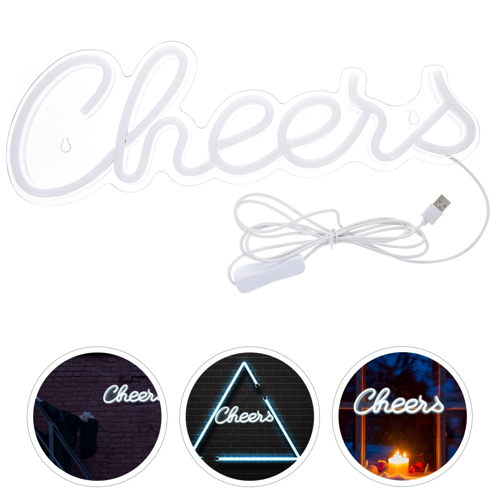 Cheers Neon Sign Decorative Neon Light Sign for Home Bar Party Wall Decor