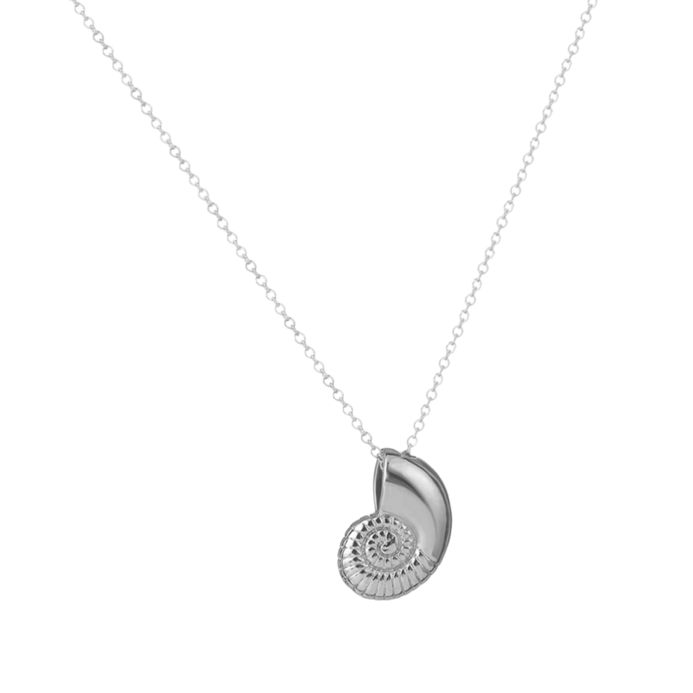 Sea Snail Necklace Beach Style Fashion Small Decorative Necklace Pendant Gift for Woman (Silver)