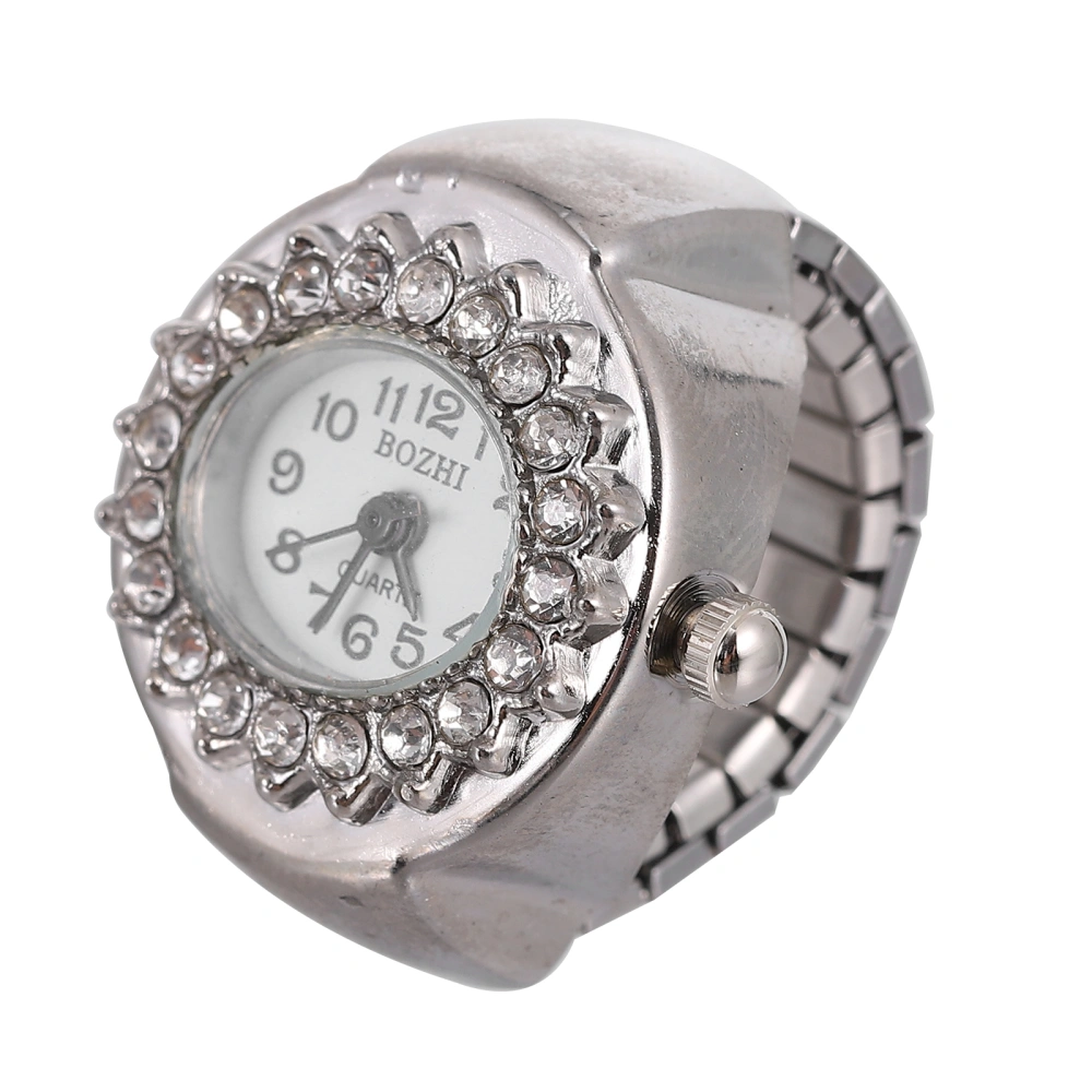 Fashion Ring Watch Diamond Elegant Women Men Finger Ring Watch Women Jewelry