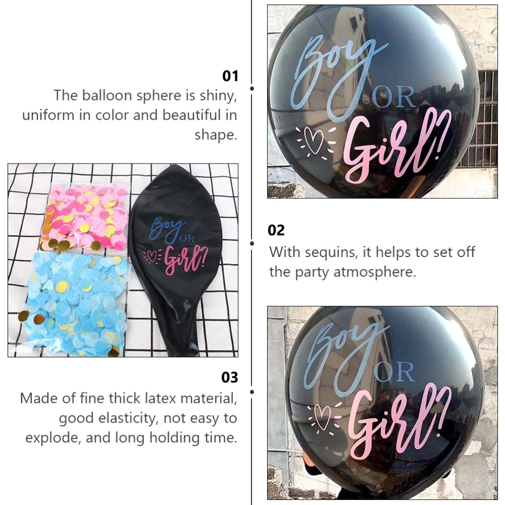 Boy or Girl Printing Balloon Baby Shower Balloon Gender Reveal Balloon (Black)