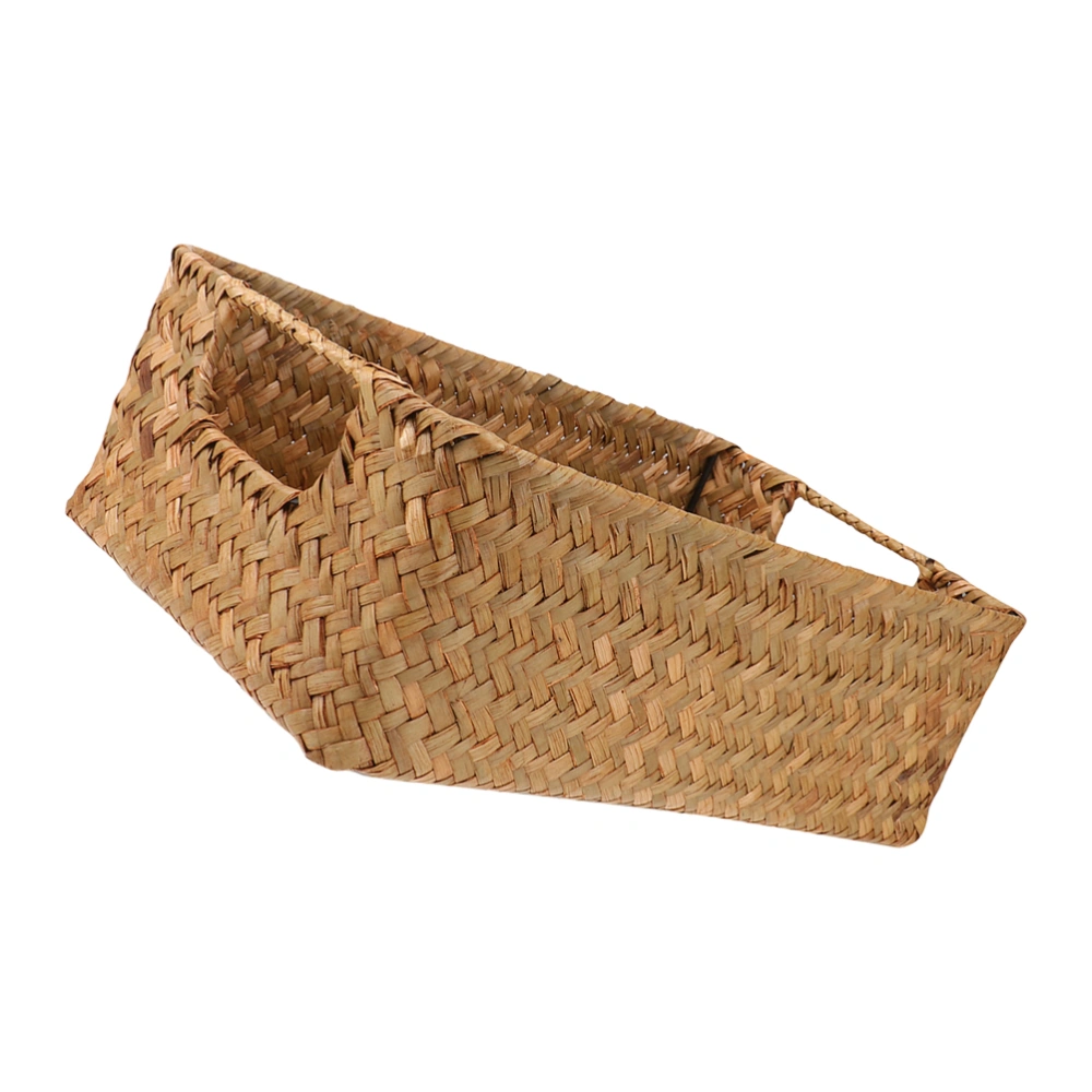 Straw Woven Storage Basket Desktop Sundries Holder Household Supplies Basket