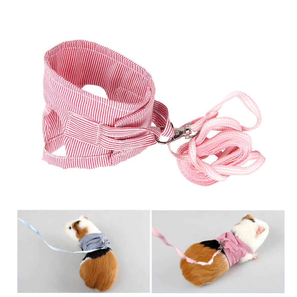 Small Pet Chest Strap Leash Clothing Pet Pulling Rope Harness for Hedgehog Guinea Pig (Red Size S)