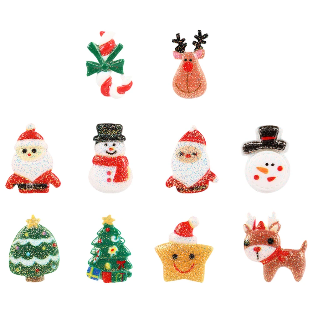 38pcs Christmas Theme Resin Decoration Accessories Handmade DIY Materials