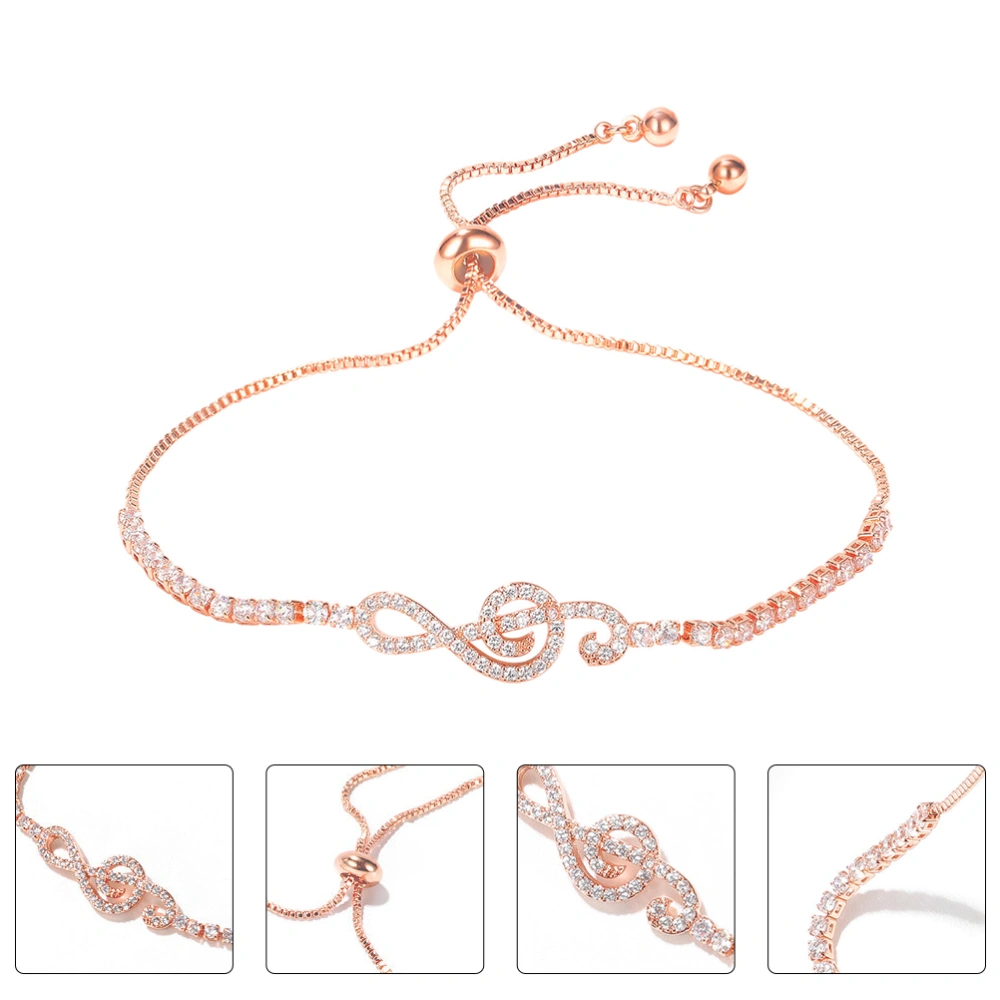 1Pc Fashionable Bracelet Adjustable Bracelet Wrist Chain Accessory (Rose Gold)