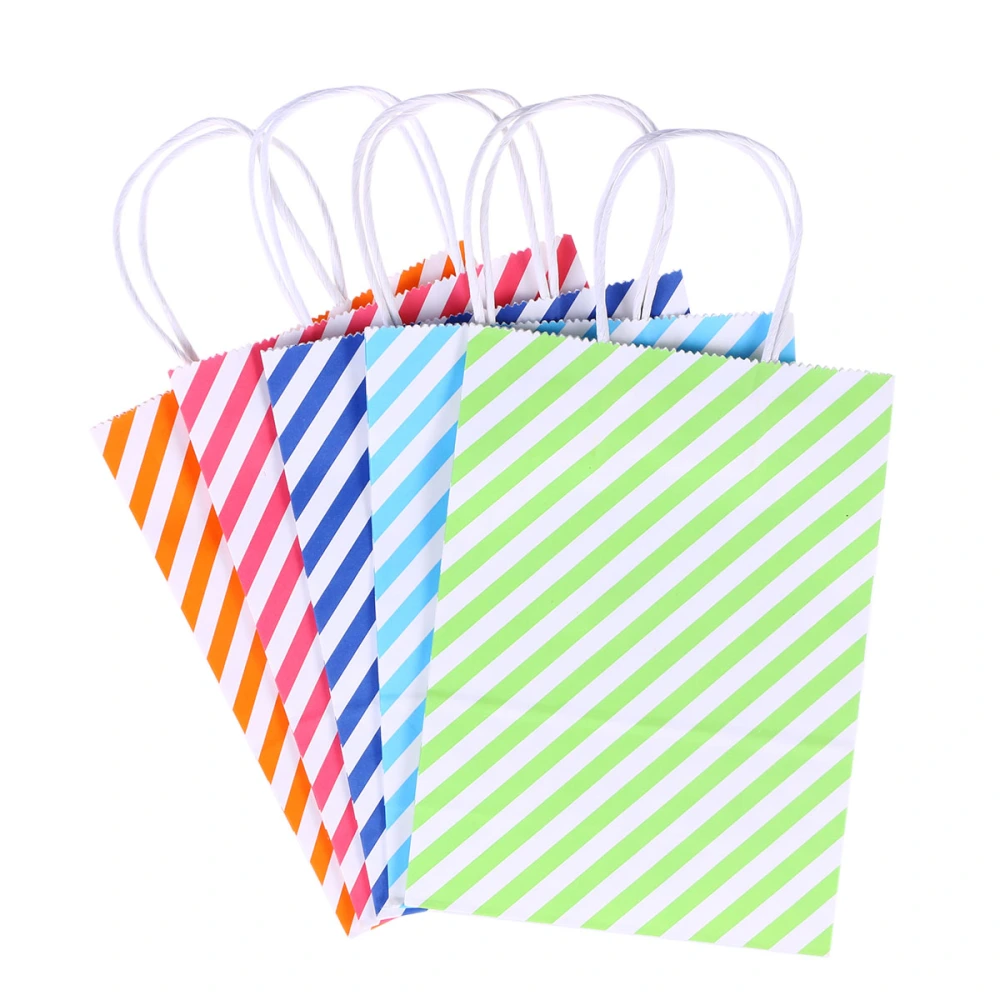 20Pcs 21*15*8cm Colorful Environment Friendly Kraft Paper Gift Bag With Handle for Wedding Birthday Party Shop Store Gift Package Wrapping Supplies(Mixed Color)