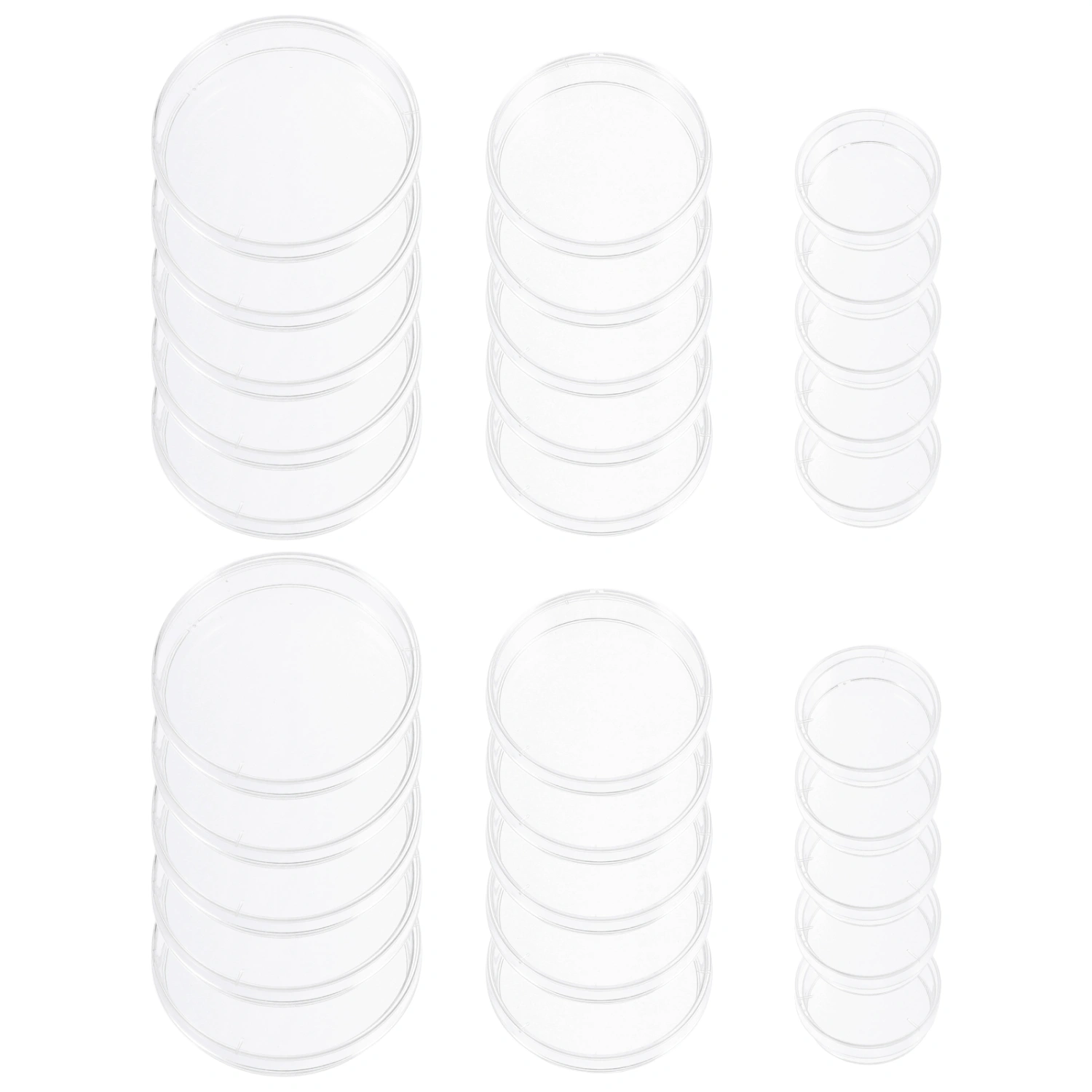 30pcs Plastic Sterile Petri Dishes Transparent Bacteria Culture Dishes with Lids