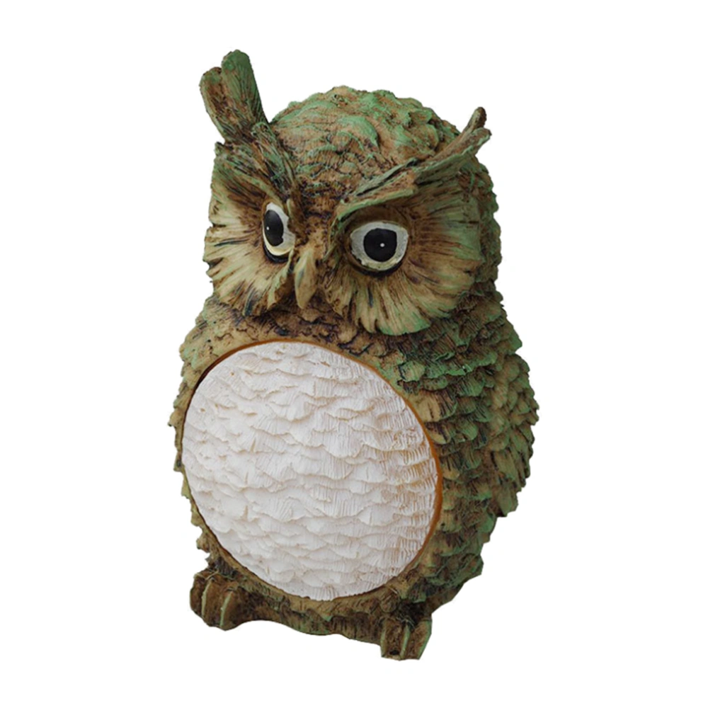 1Pc Resin Owl Shape Solar Lamp Exquisite Garden LED Lamp Lawn Adornment