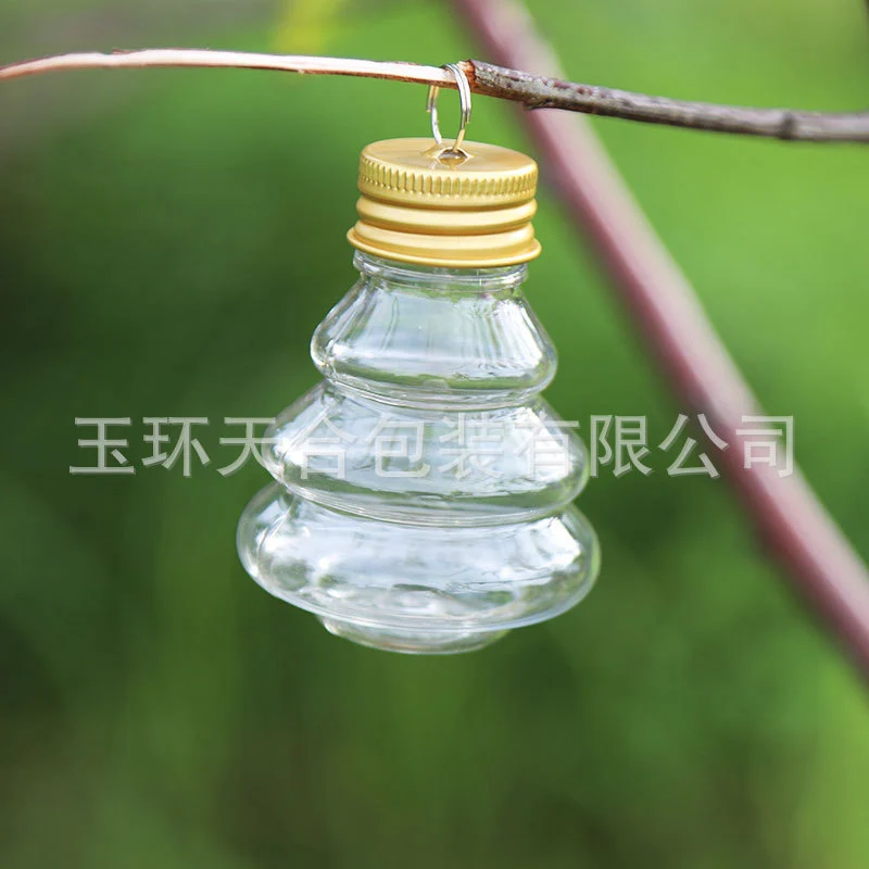 10pcs Christmas Juice Containers Beverage Bottles Xmas Tree Shaped Candy Bottles with Caps