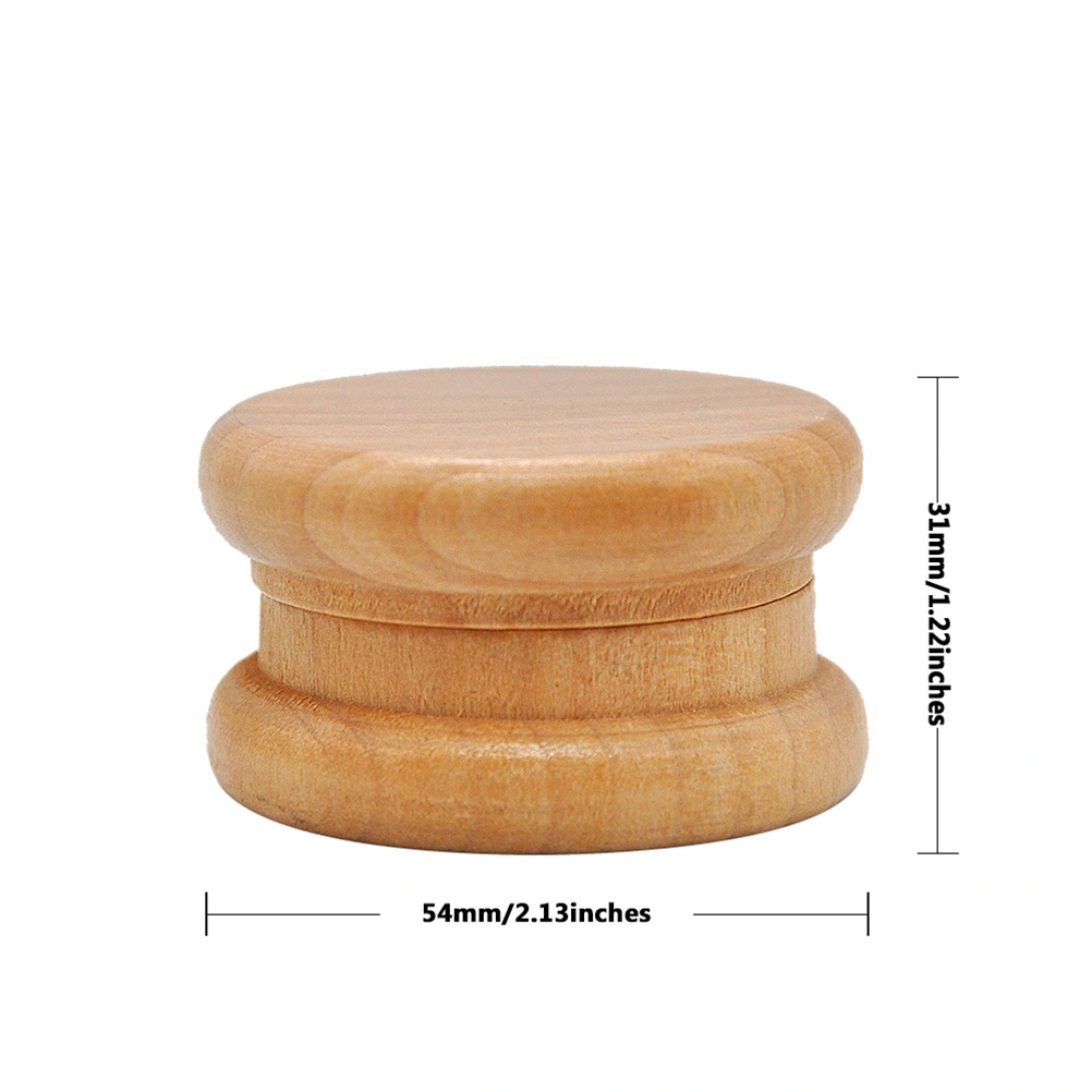 2 Layers Wood and Alloy Tobacco Spice Herb Grinder Weed Crusher Hand Muller