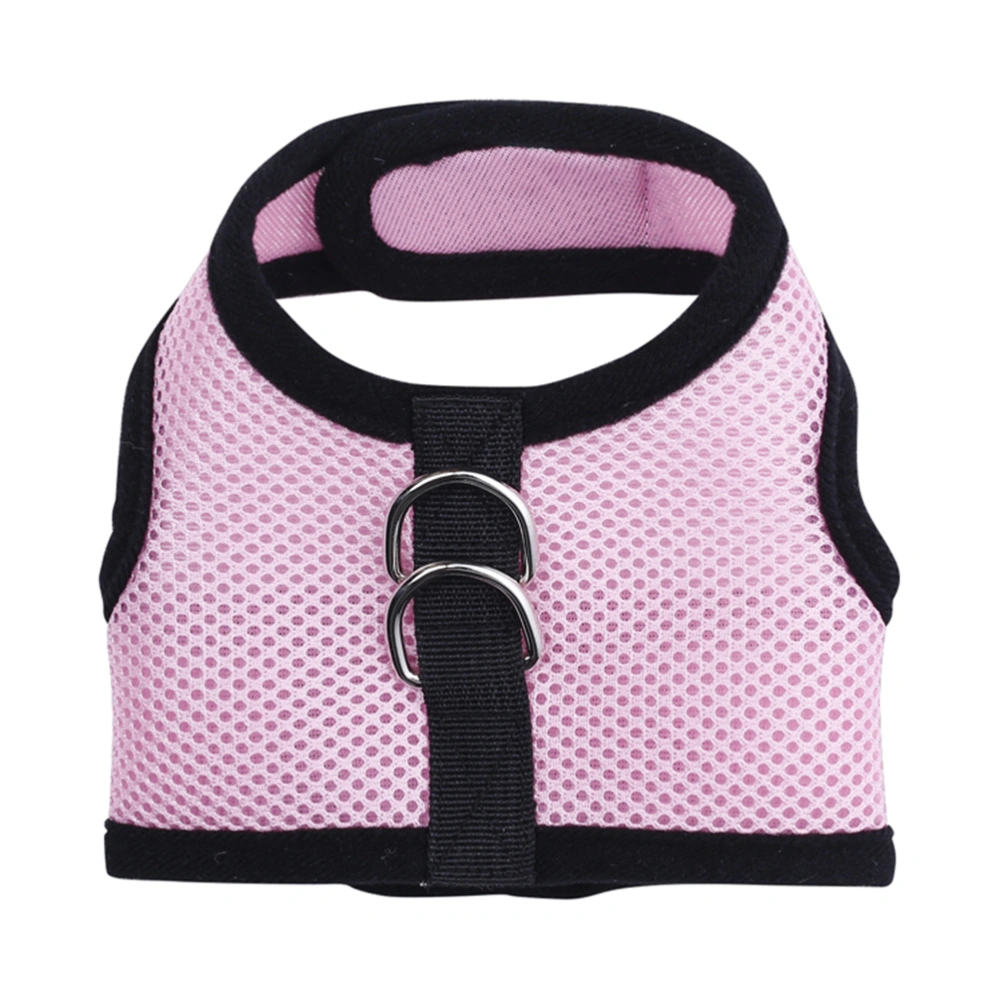 Pet Dog Mesh Fabric Chest Harness Vest - Size XL (Pink+Black)