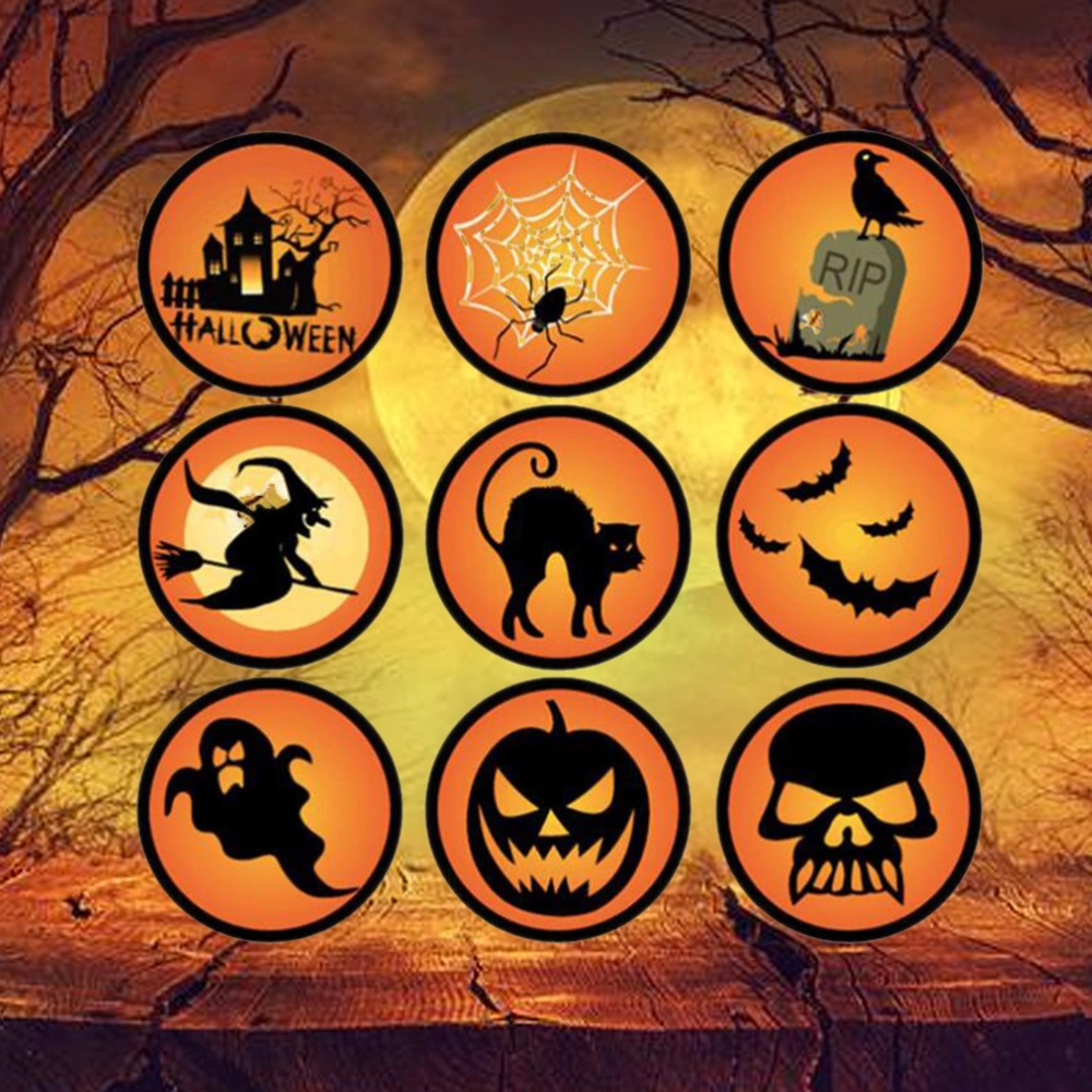 10 Sheets Halloween Sticker Ghost Pumpkin Label Paper Round Adhesive Gift Decals