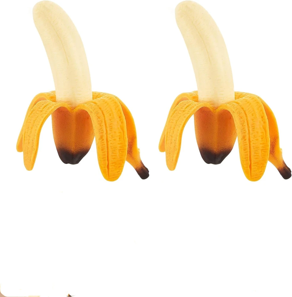 2pcs Simulation Banana Stress Banana Toy Peeled Banana Toys Party Favors