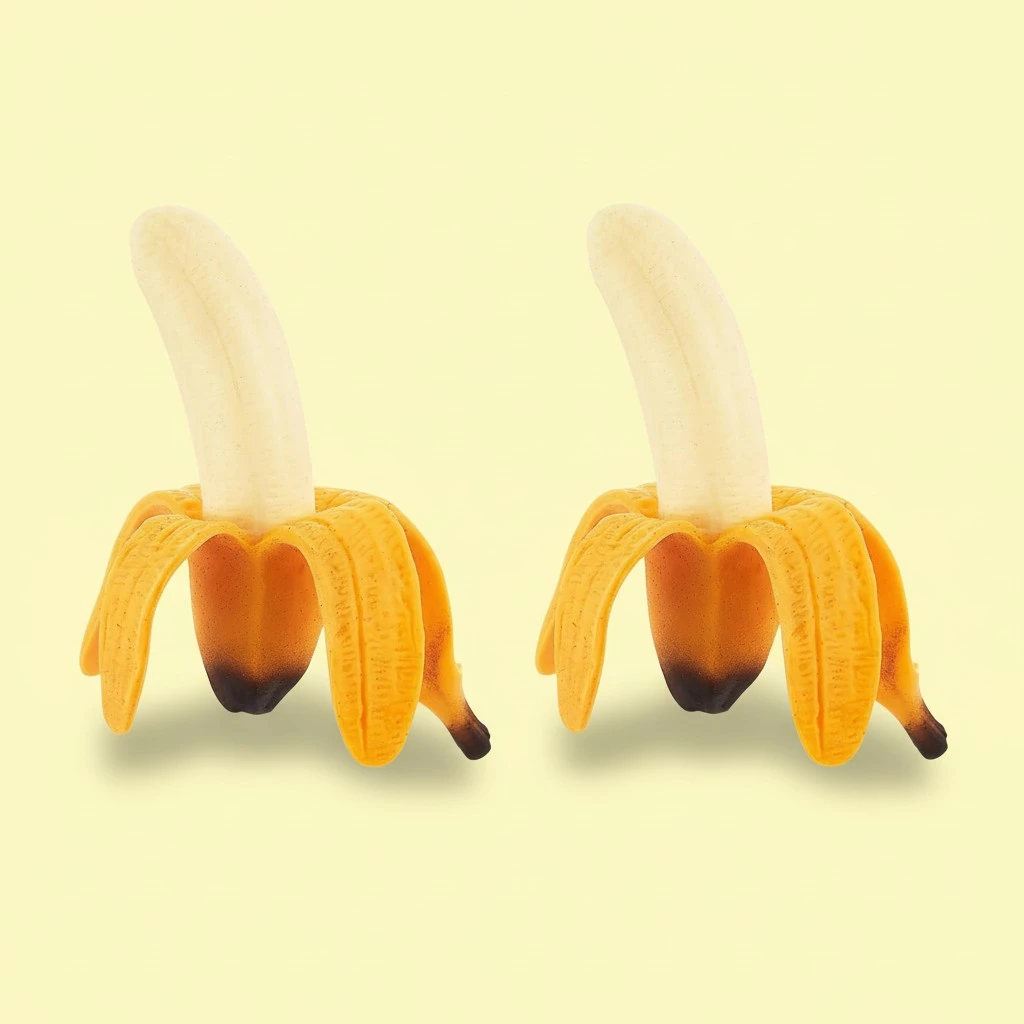 2pcs Simulation Banana Stress Banana Toy Peeled Banana Toys Party Favors