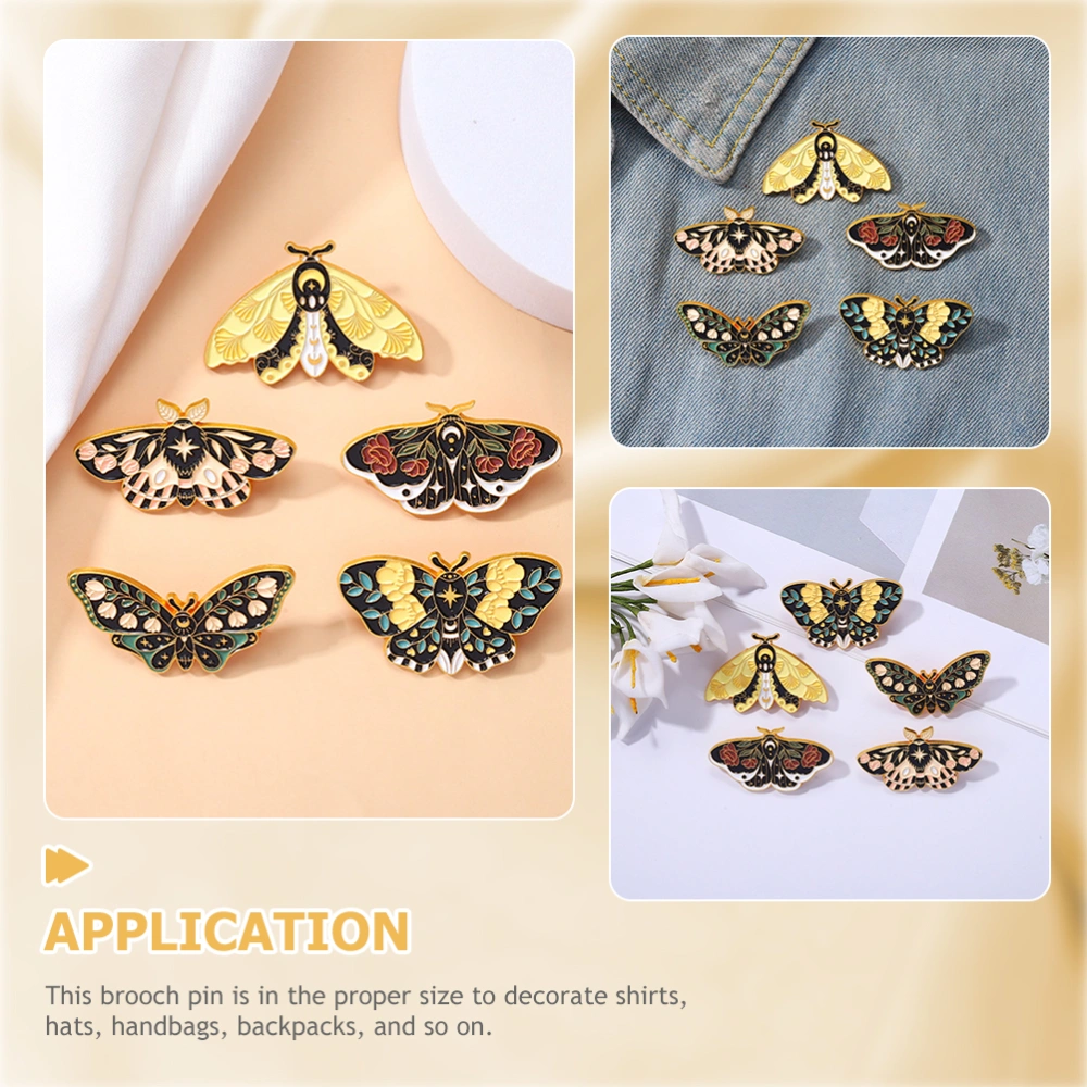 5pcs Butterflies Enamel Pin Set Retro Insect Lapel Pin Backpacks Clothes Badge Jewelry