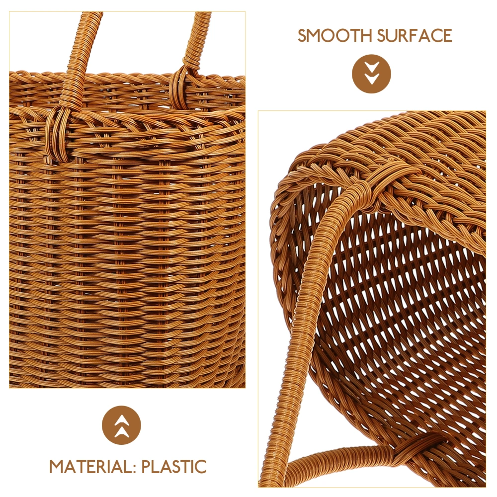 1PC Portable Storage Basket for Outdoor Picnic Wedding Decoration (Coffee)