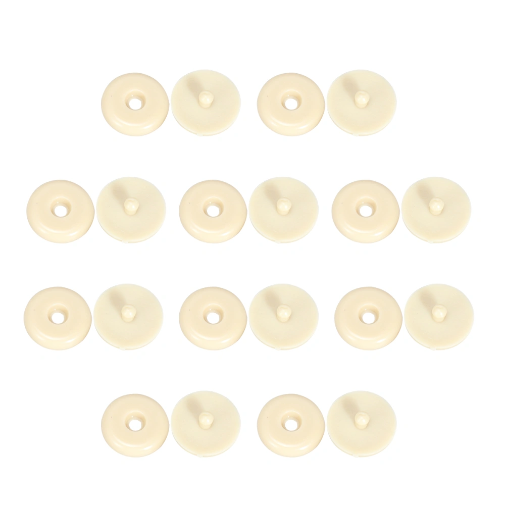 10 Pairs Seat Belt Stop Buttons Anti-slip Buckle Retainers Buttons (Beige)