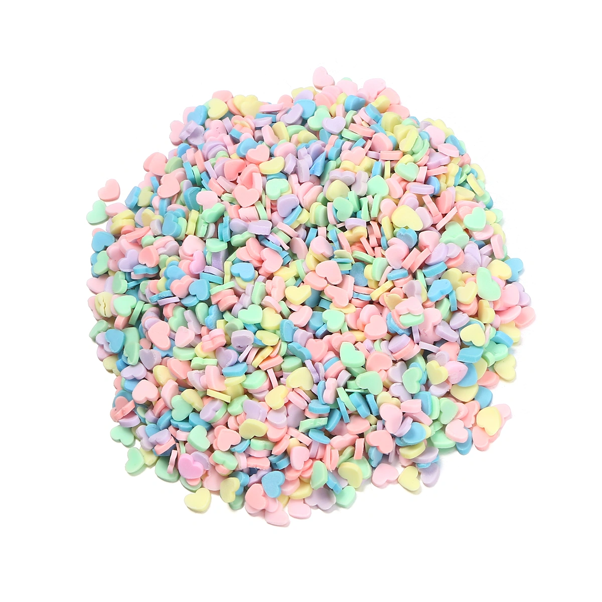 100g/Pack Mini Candy-colored Clay Heart Shape Sprinkles Polymer Clay Charms Filler Pieces for DIY Phone Case Decor Handmade Arts Crafts (Mixed Color)