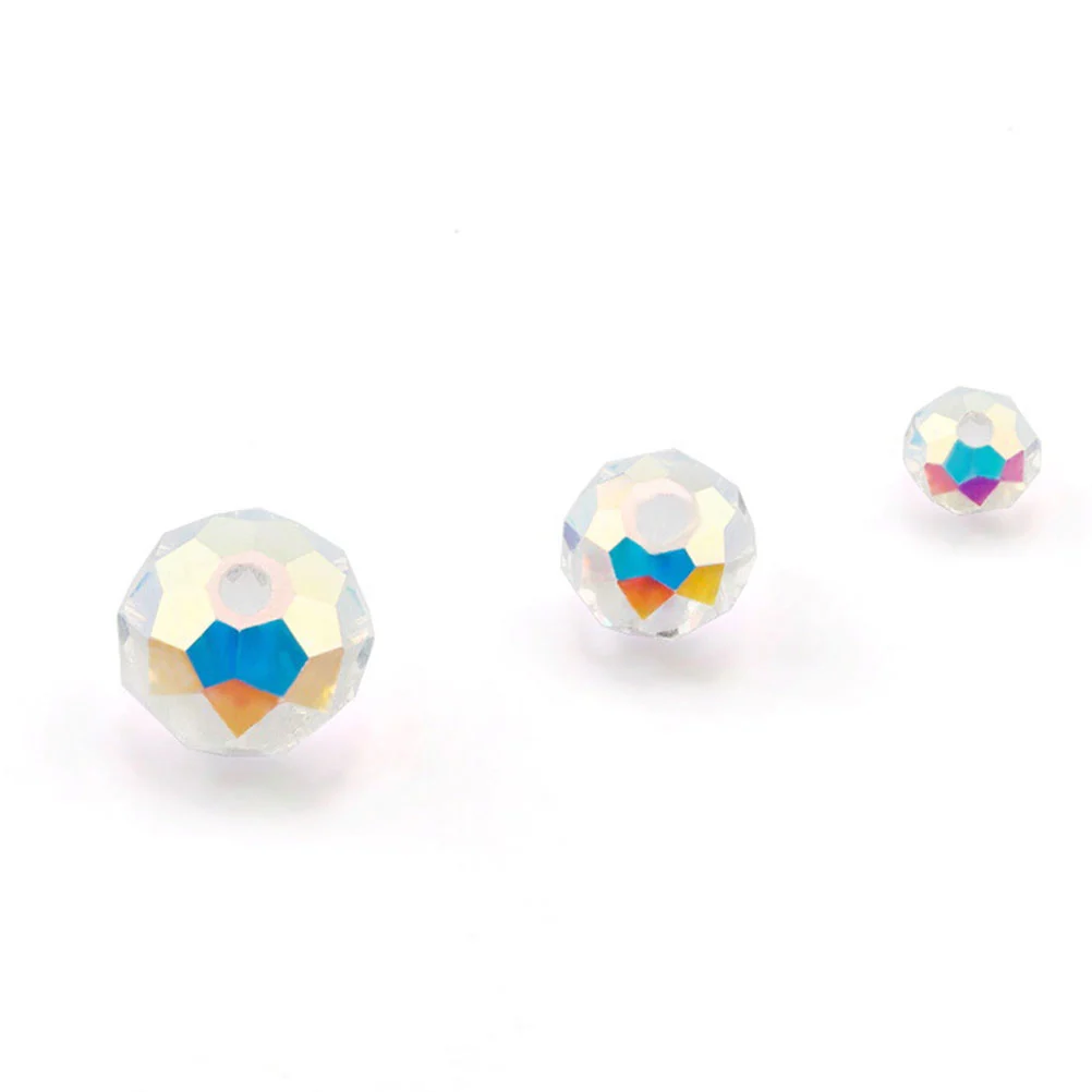 200 Pcs 6mm DIY Round Crystal Glass Beads Colorful Plating Beads Accessories for Costume Jewelry Neacklace Bracelet Making