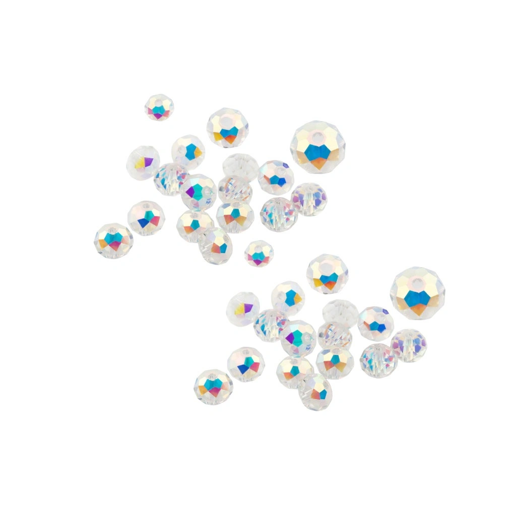 200 Pcs 6mm DIY Round Crystal Glass Beads Colorful Plating Beads Accessories for Costume Jewelry Neacklace Bracelet Making