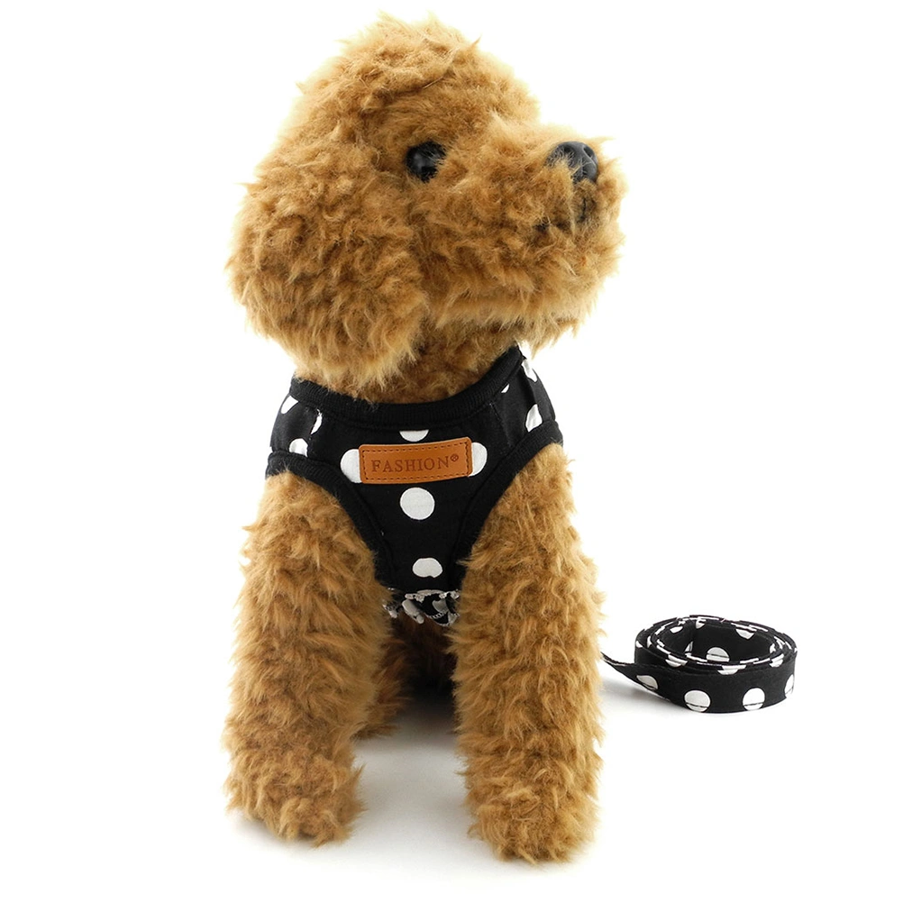 Pet Dog Harness Leash Set Thoracodorsal Traction Rope Dog Training Walking Running Leashes Size M (Black)