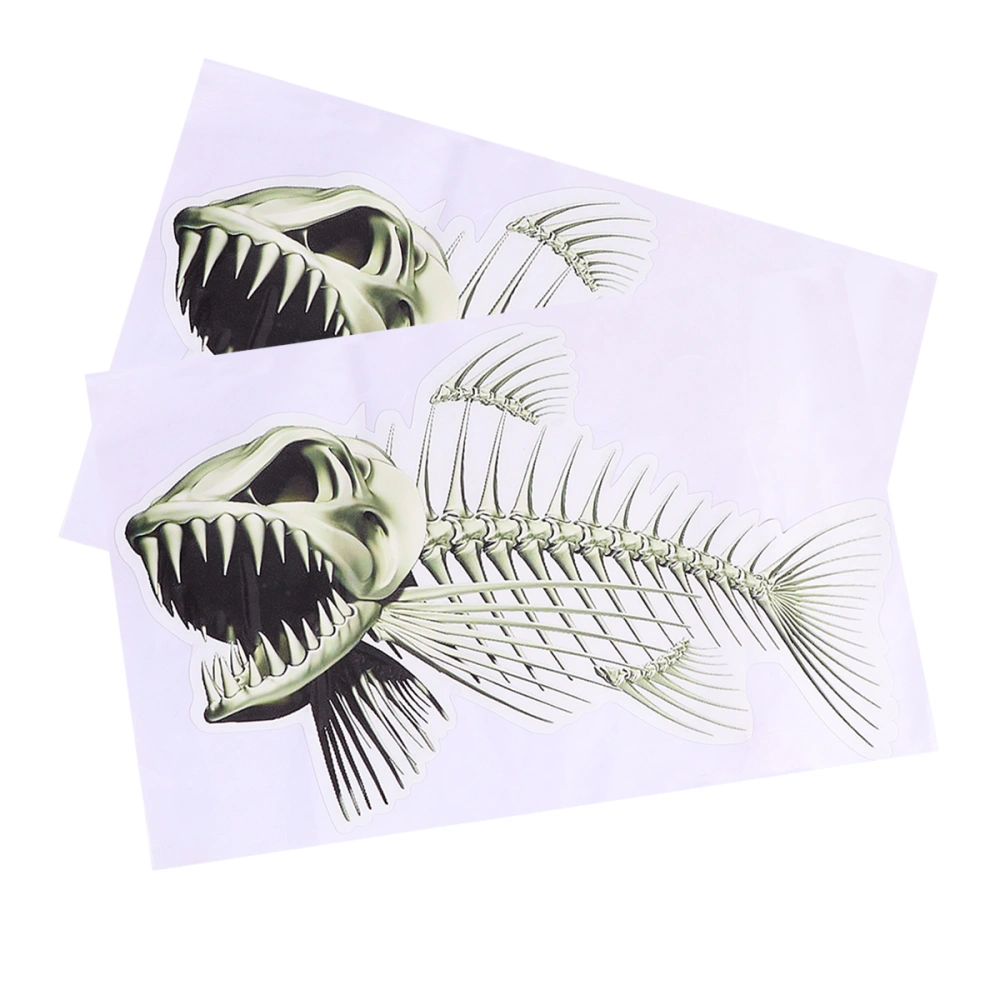 2 Pcs Skeleton Fish Sticker Decals Beautiful Decoration Car Accessories for Your Boat Vehicle