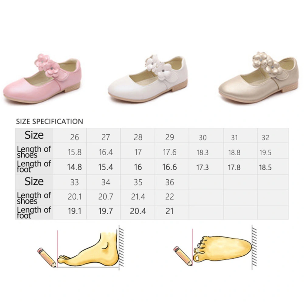 1 Pair Children Sole Shoes Fashion Flower Shoes Kids Adorable Shoes Shoes (Pink, Size 33, EU32, US1, UK13.5)