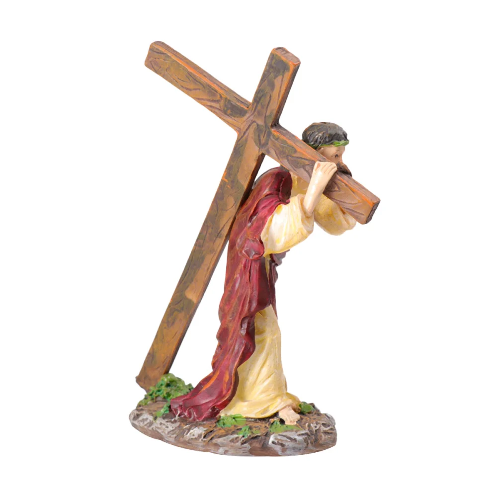 1pc Jesus Christ Cross Ornament Resin Crafts Resin Jesus Adornment Christian Decoration for Decor