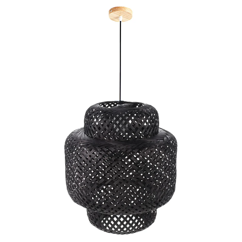 Bamboo Woven Pendant Light Celing Pendant Light Fixture for Living Room No Bulb