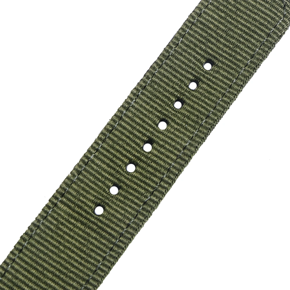 18mm Watch Strap Webbing Durable 2-Joint Nylon Watch Band Wristband for Watch Replacement (Army Green)