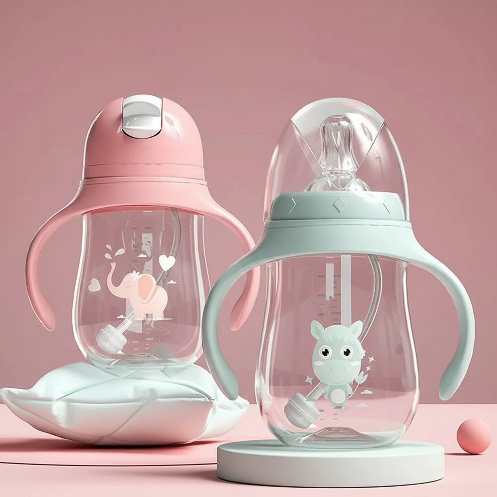 1pc 240ml Feeding Bottle Wide Aperture Milk Bottle Wide-bore Baby Bottle