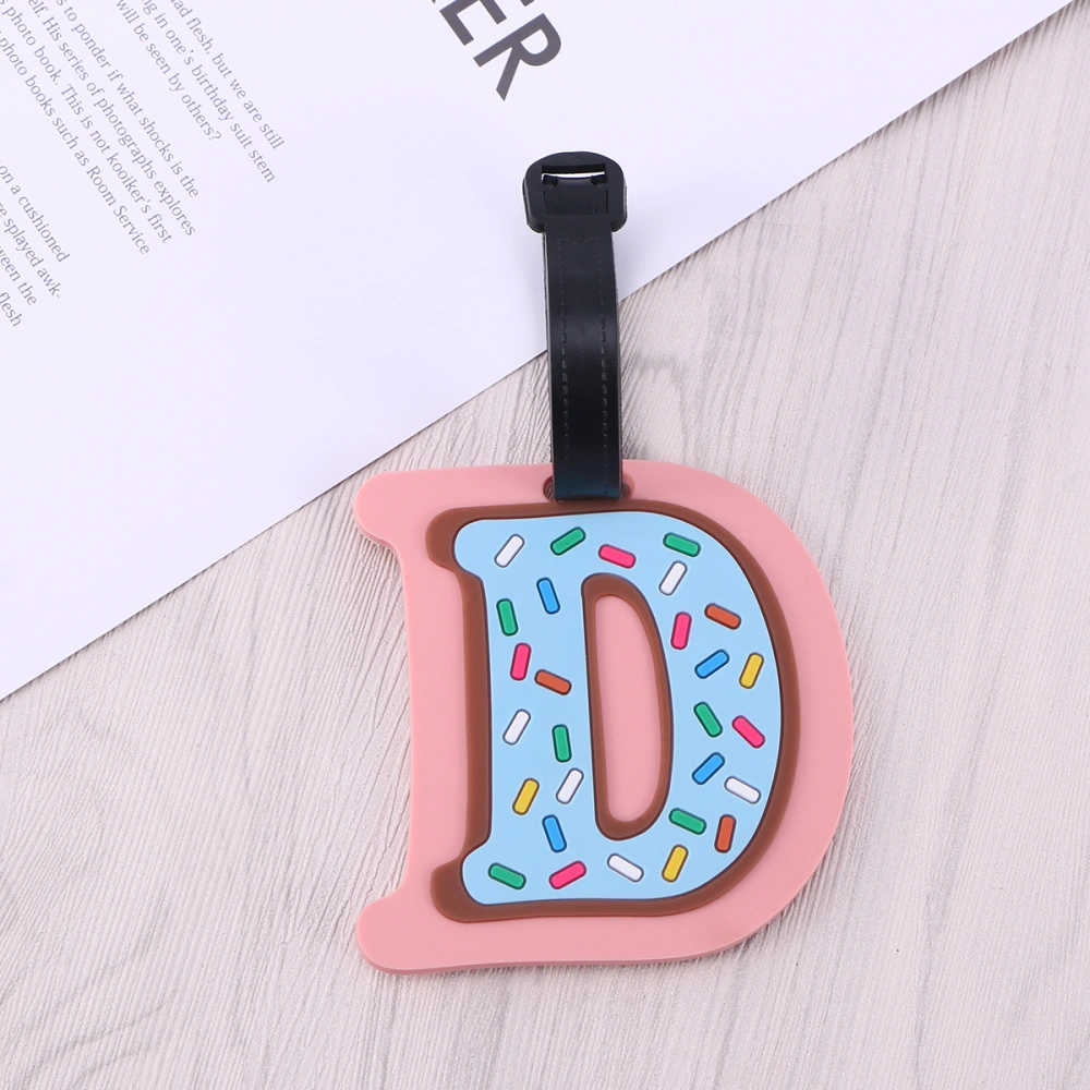 1PC PVC Alphabet Luggage Hanging Tags Suitcase ID Address Label Baggage Travel Tag (D)