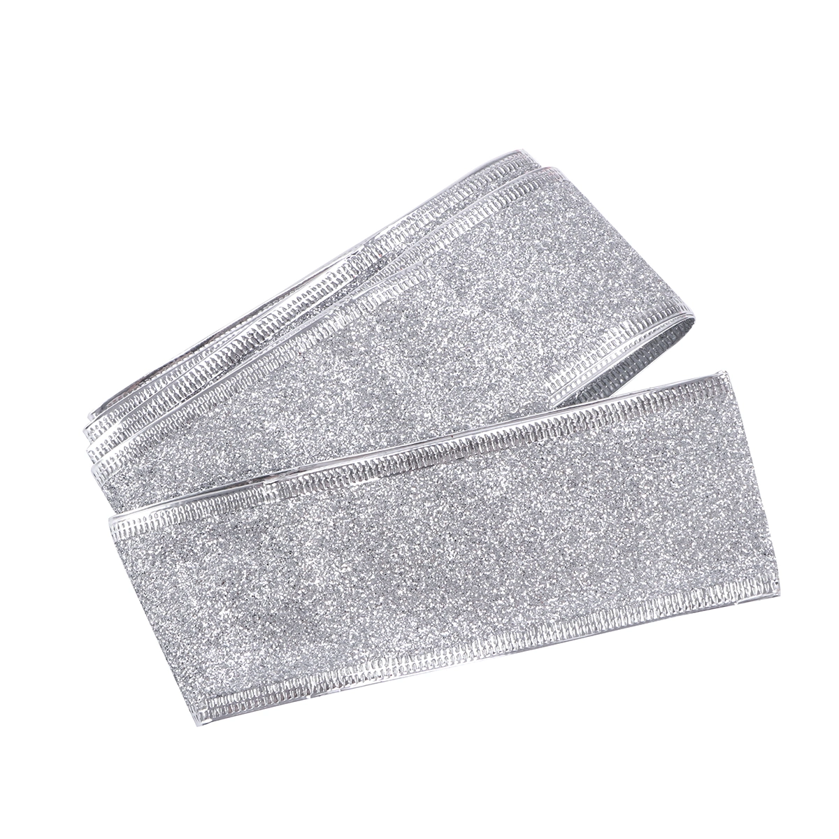 Glitter Ribbon Tree Decoration Christmas Band Ballroom Decor Wedding Ornaments (Sliver)