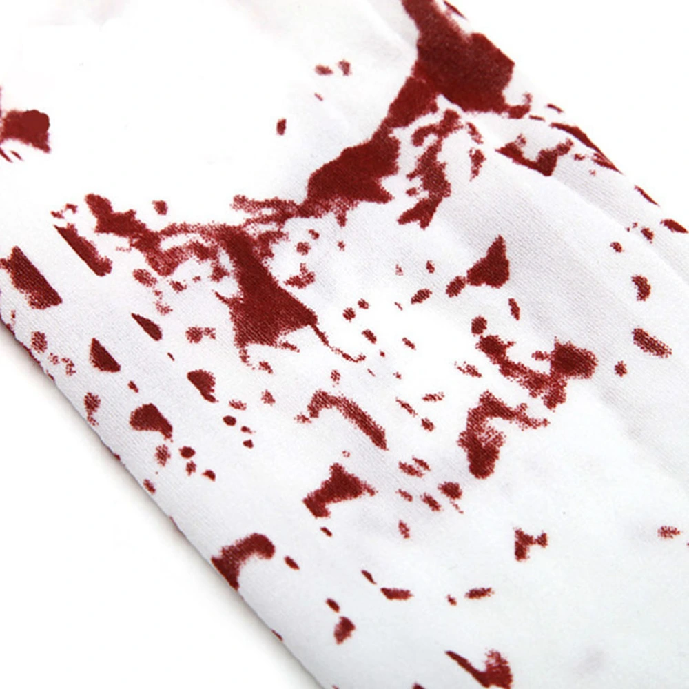 1 Pair 70CM Women Blood Stained White Knee High Stockings for Halloween Cosplay Costume Party Halloween Horror Nights