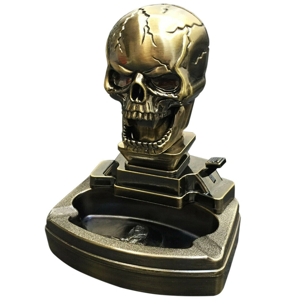Skull Shape Cigarette Ashtray Household Ashtray with Cigar Lighter