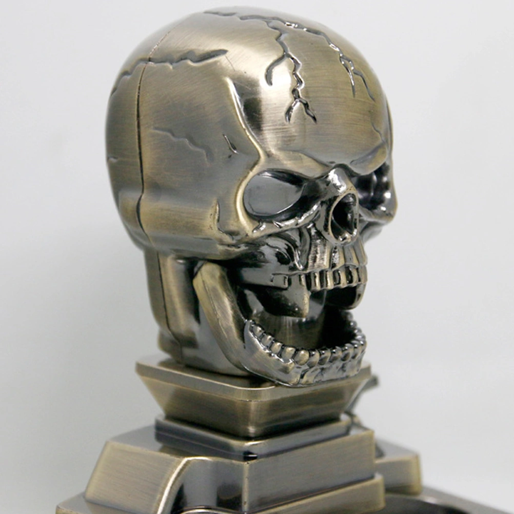 Skull Shape Cigarette Ashtray Household Ashtray with Cigar Lighter