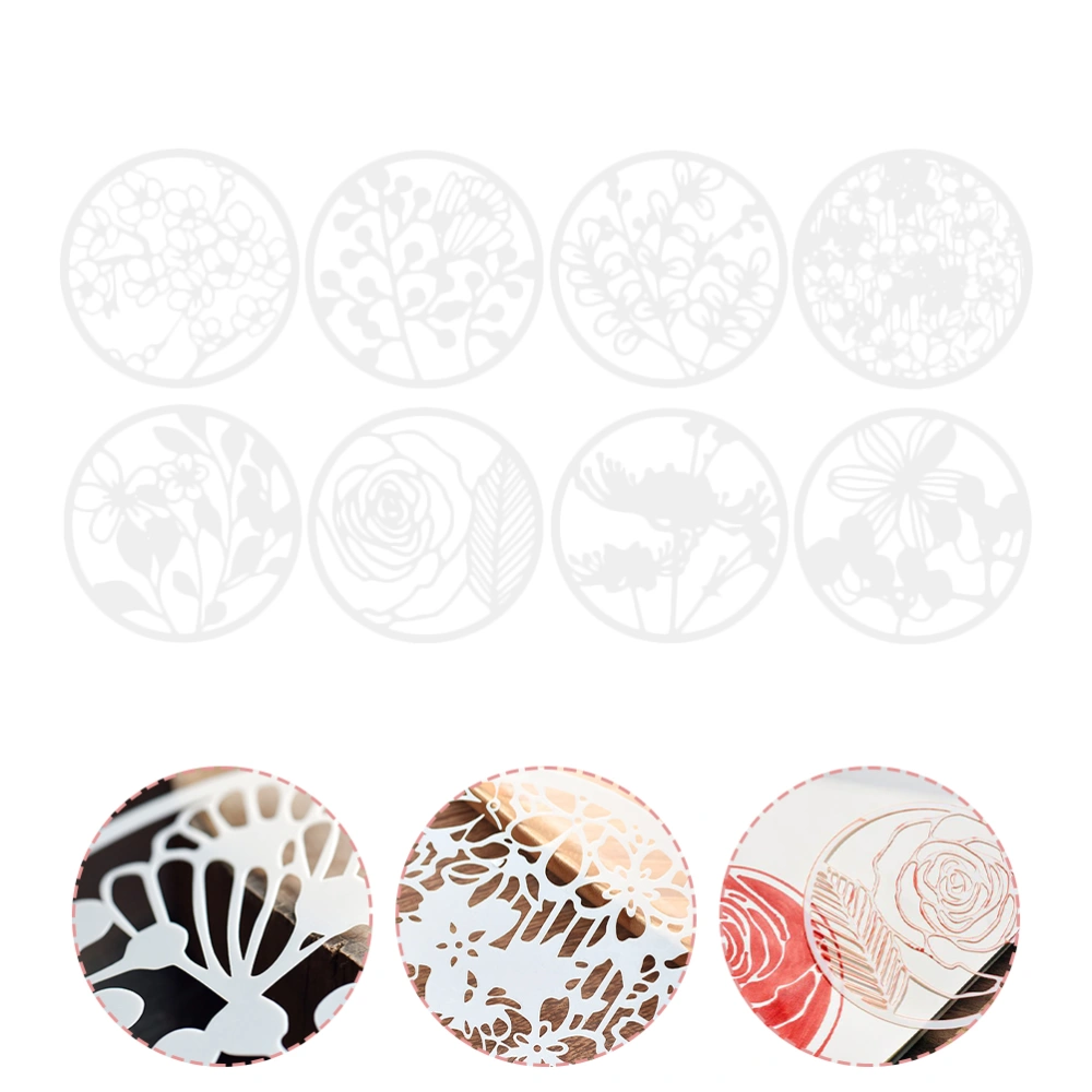 8Pcs Flower Pattern Stencils Plastic DIY Stencils Decorative Painting Templates for Scrapbooking