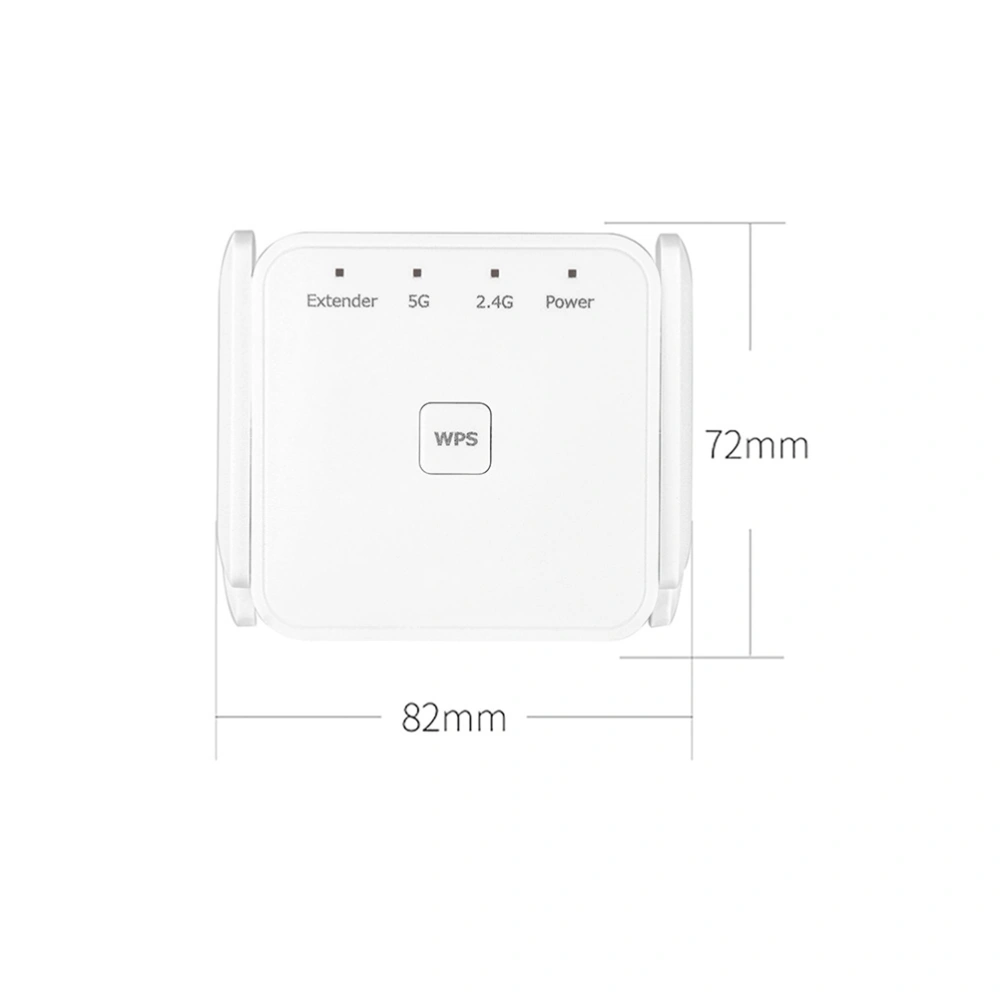 1200M Signal Amplifies Router 5G High Power Wall Extender Signal Range Extender (EU Plug, White)