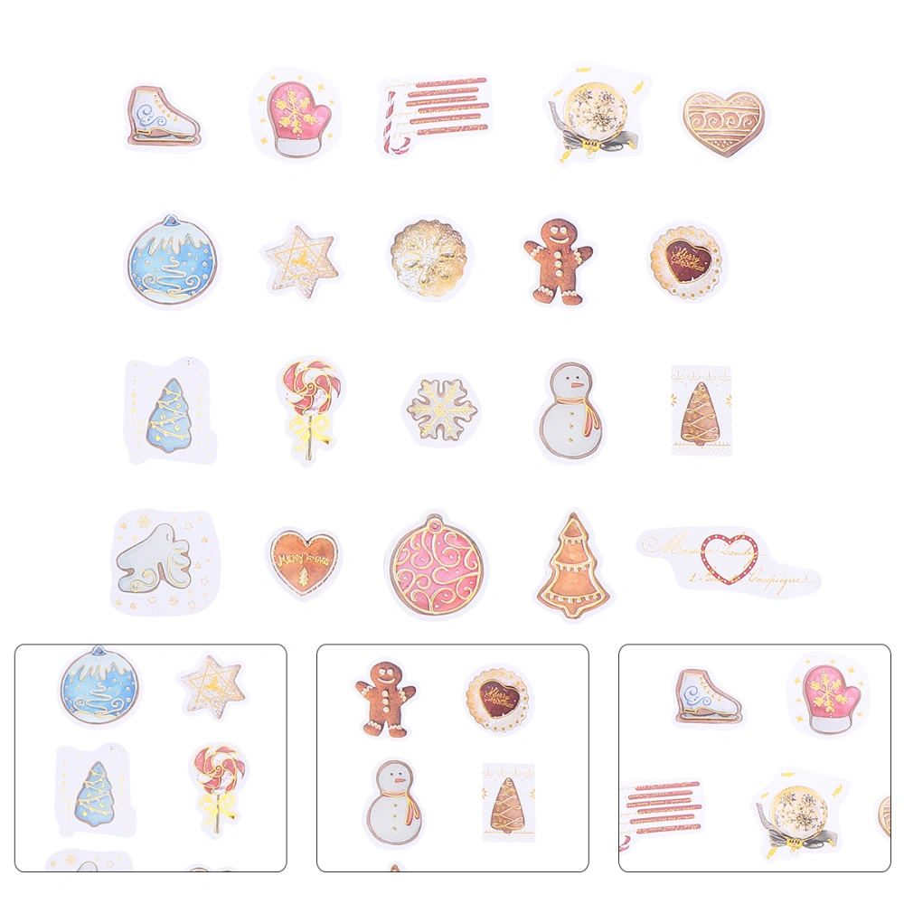 2 Sets of 80 Sheets Christmas Stamp Sticker Album Decal DIY Gift Sticker