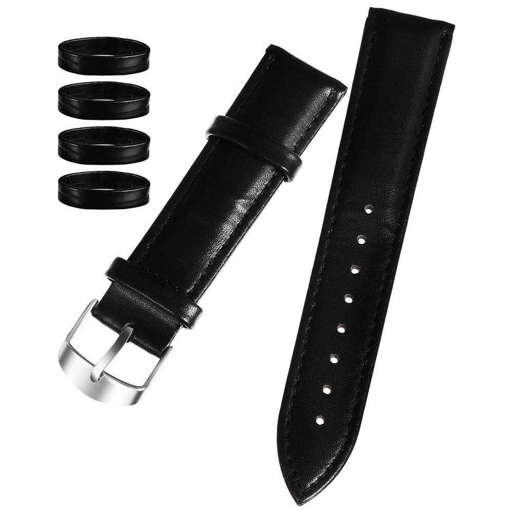 1 Set Leather Watch Band Watch Leather Band with Loops Replaceable Watchband Watch Parts