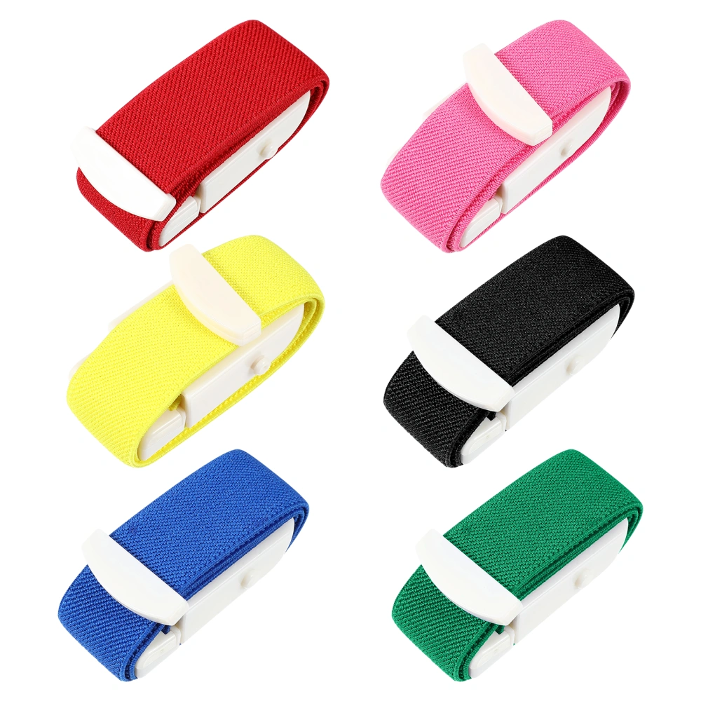 Healifty 6pcs ABS Tourniquet Elastic First Aid Tourniquet Quick Release Emergency Buckle Band (Mixed Color)